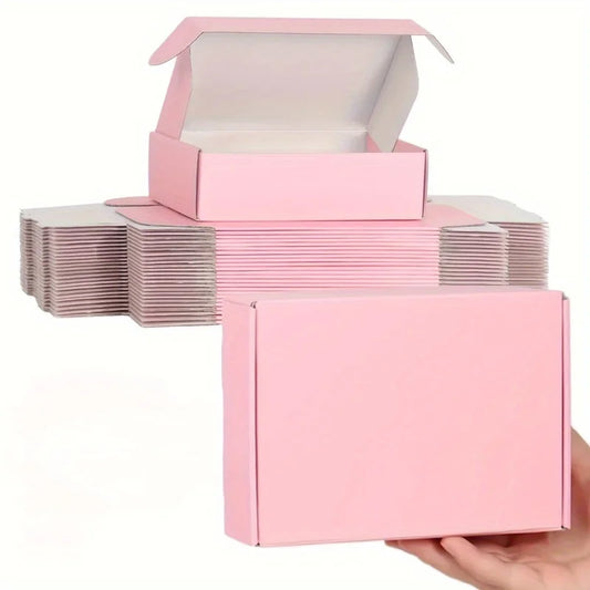 10 Cajas de Cartón Ondulado Rosas para Envíos – Pequeñas Cajas de Regalo para Embalaje de Comercio Electrónico, Envíos de Pequeñas Empresas y Entrega de Productos