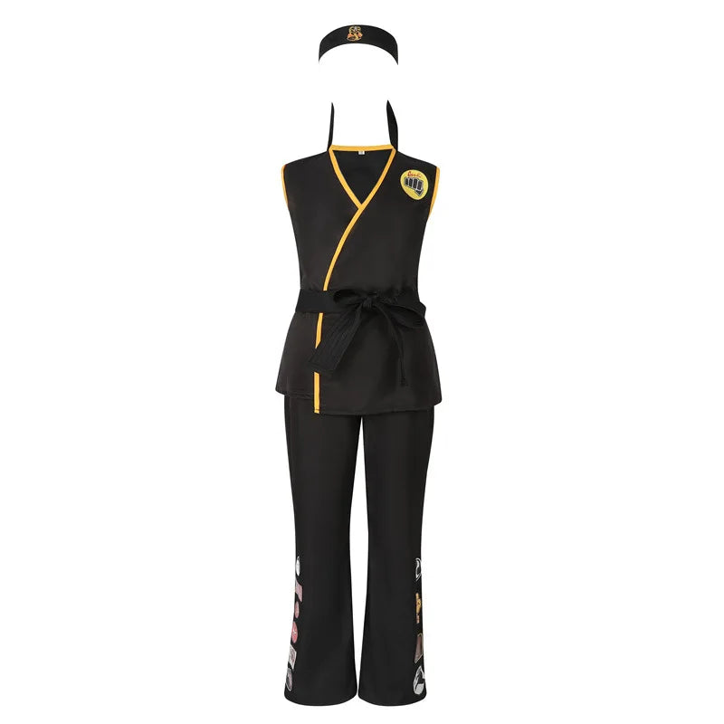 The Karate Kid Cobra Kai Cosplay Costume – Martial Arts Kimono Uniform with Headband, Taekwondo Training & Halloween Party Outfit