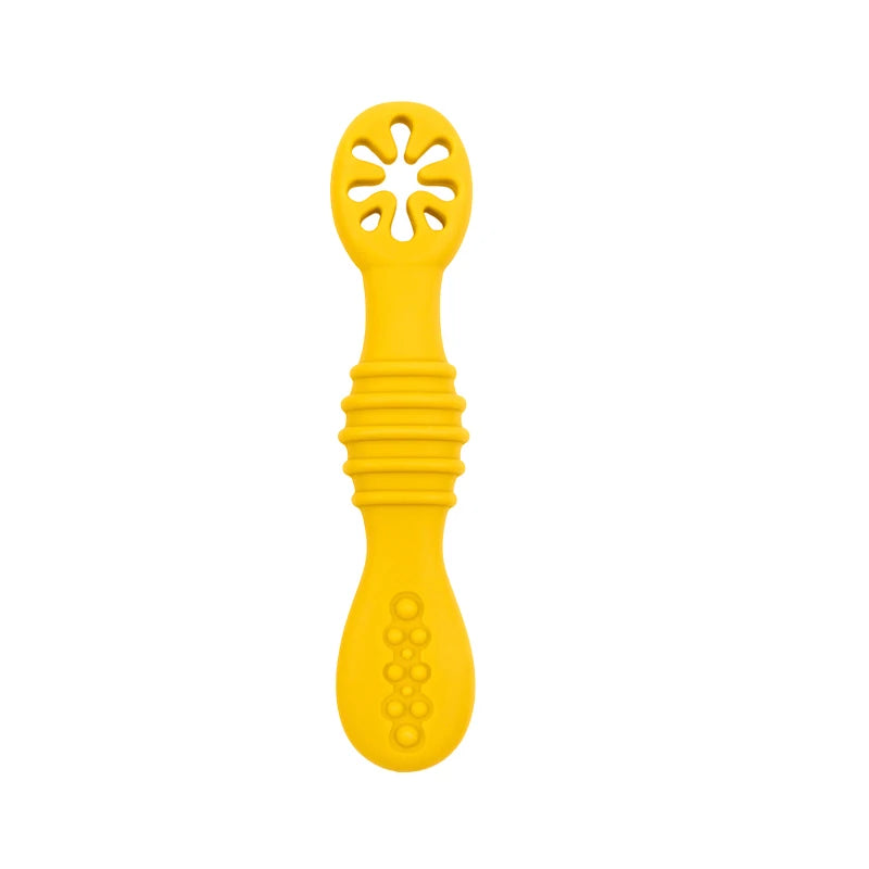 Juego de cucharas de silicona para alimentación de bebé – Cuchara suave de doble punta para purés, cereales de arroz y Baby-Led Weaning
