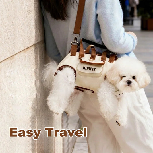 Mochila Portadora de Mascotas Manos Libres con Arnés de Elevación, Ajustable, de Malla Transpirable, para Perros y Gatos
