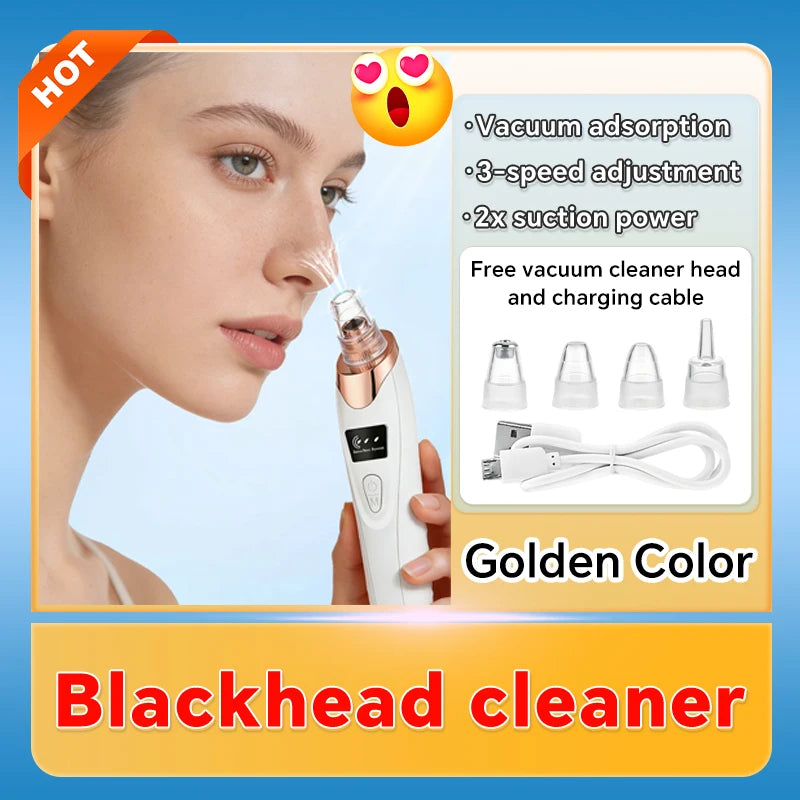 Electric Blackhead Remover & Pore Cleaner – Facial Vacuum Skin Cleaning Device for Blackheads, Pimples & Acne, Portable Pore Care Tool
