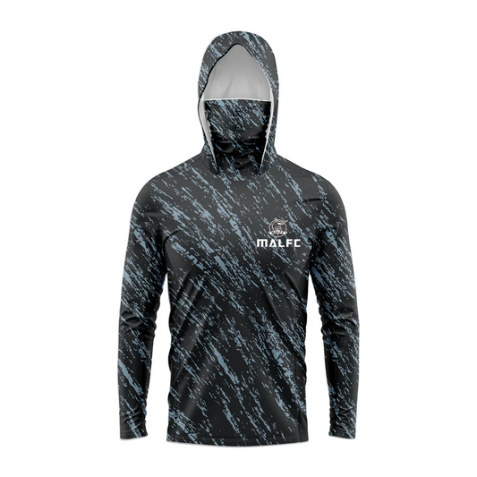 MALFC Men's Hooded Fishing Shirt – Long Sleeve UV Protection Performance Fishing Apparel for Outdoor Adventures