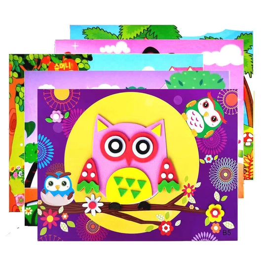 10/20PCS Pegatinas de Animales 3D de Goma EVA – Juego de Manualidades de Puzle de Dibujos Animados para Niños, Juguete Educativo Creativo, Regalo de Actividad Artística de Múltiples Diseños