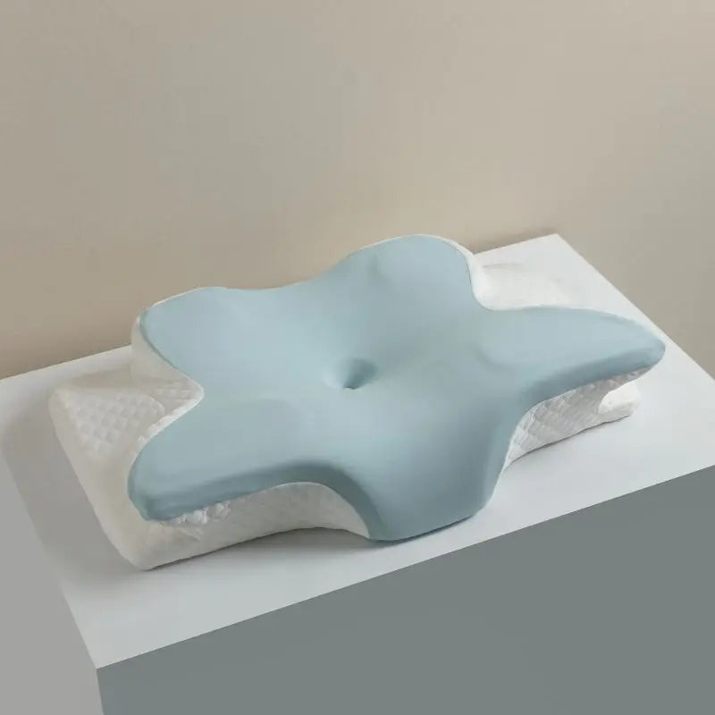 Oreiller en mousse à mémoire de forme rafraîchissant pour l'été – Oreiller cervical à rebond lent, oreiller ergonomique papillon pour le sommeil, coussin orthopédique respirant pour un repos confortable et un soutien du cou