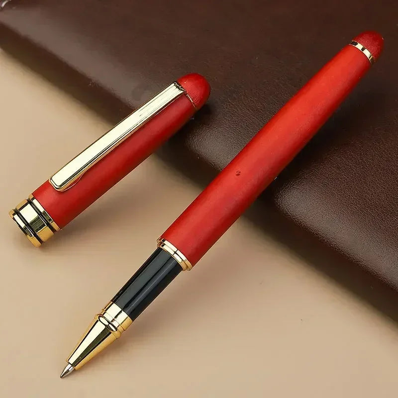 Custom Logo Bamboo Wooden Ballpoint Pen – Laser Engraved Personalized Signature Pen with Company Name, Business & Graduation Gift Box