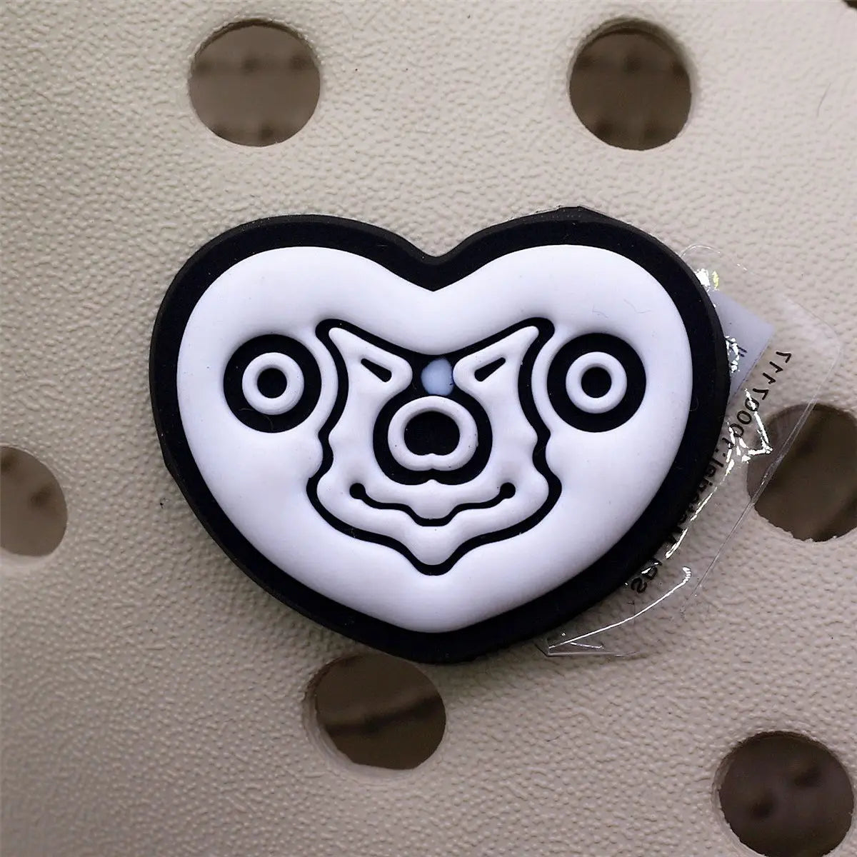 1PC Black & White PVC Shoe Charms – Skull, Ghost & Taichi Shoe Decorations, Shoe Buckle Accessories for Customization & Gifts