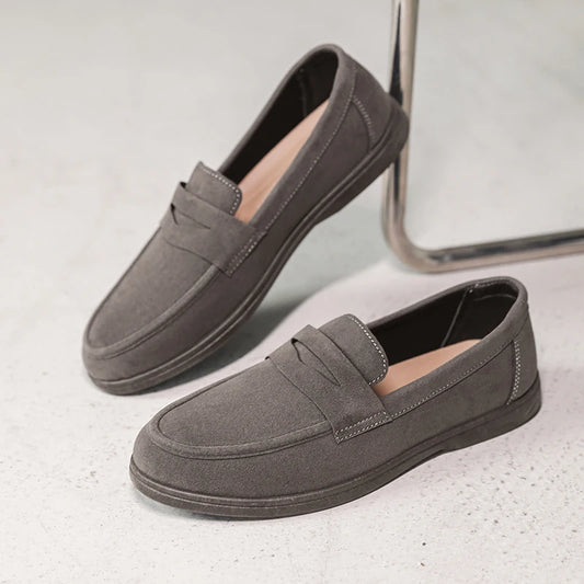 Mocasines sin cordones para hombre - Planos casuales ligeros y transpirables, zapatos para caminar con suela suave antideslizante para uso diario al aire libre