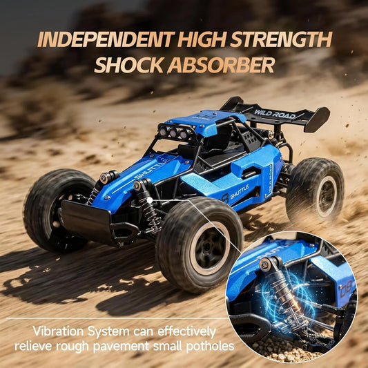 Camión Monstruo RC 4x4 a Escala 1:16, 20 KM/H, Coche Teledirigido con Carrocería de Aleación, Faros LED y Juguete de Carreras Todoterreno de 2.4GHz para Niños