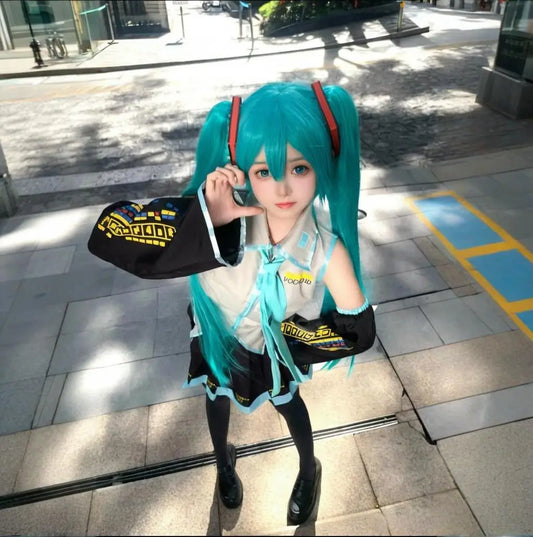 Conjunto de Disfraz de Cosplay de Ídolo Virtual – Traje de Rol de Personaje de Anime, Conjunto Completo de Atuendo de Animación Secundaria para Halloween, Carnaval y Actuación Escénica