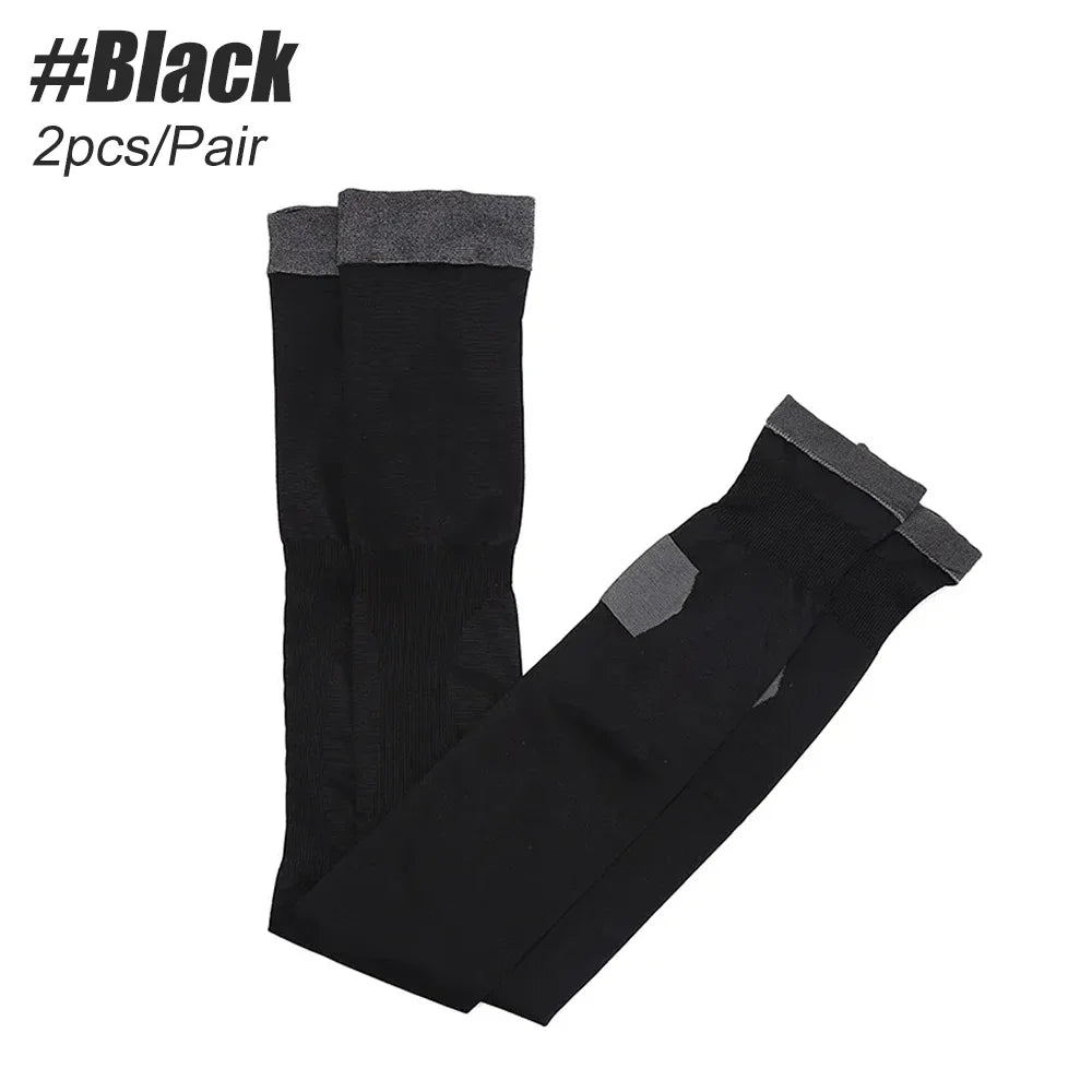 Open Toe Compression Socks – Calf Support Sleeves for Men & Women (Running, Cycling & Sports Recovery)