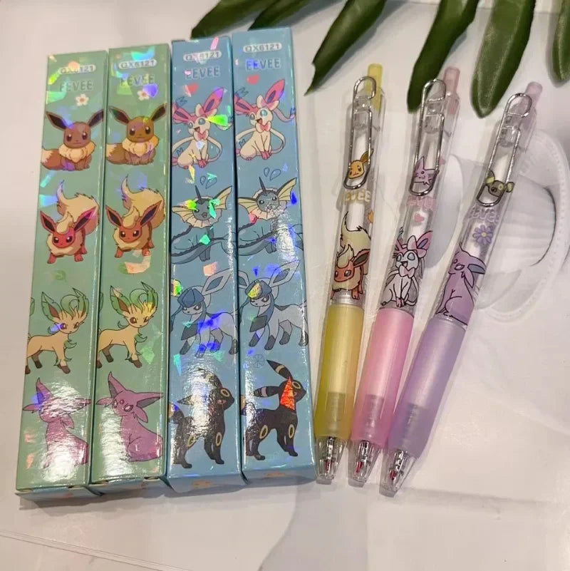 1/5/10PCS Pokémon Eeveelution Blind Box Gel Pens – Cute Anime School Stationery Black Ink Signature Pens