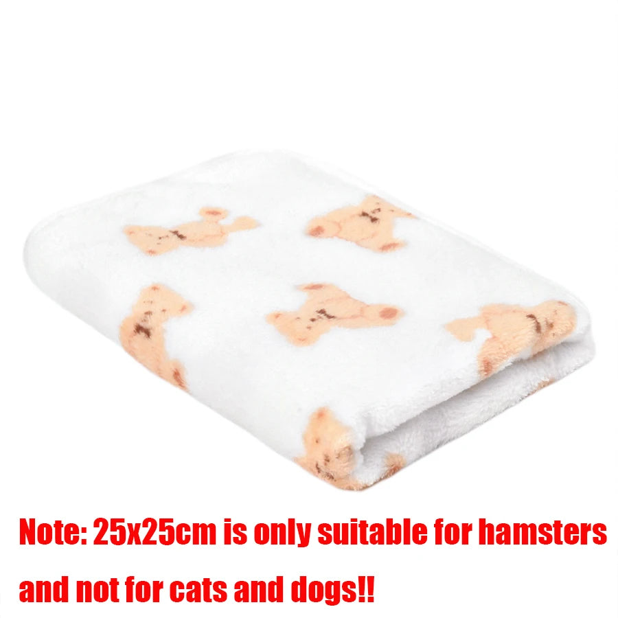Soft Fluffy Pet Blanket – Warm Flannel Dog & Cat Sleeping Mat with Cute Paw Print Pattern, Cozy Comfortable Pet Bedding