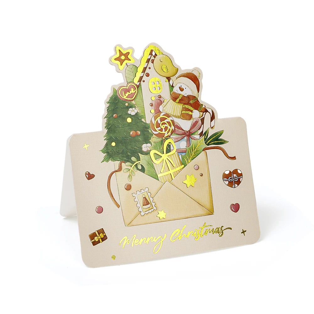 100PCS Foldable Christmas Greeting Cards with Envelopes – Bronzing Xmas Invitation & Gift Cards for Holiday Parties, Home & Decor