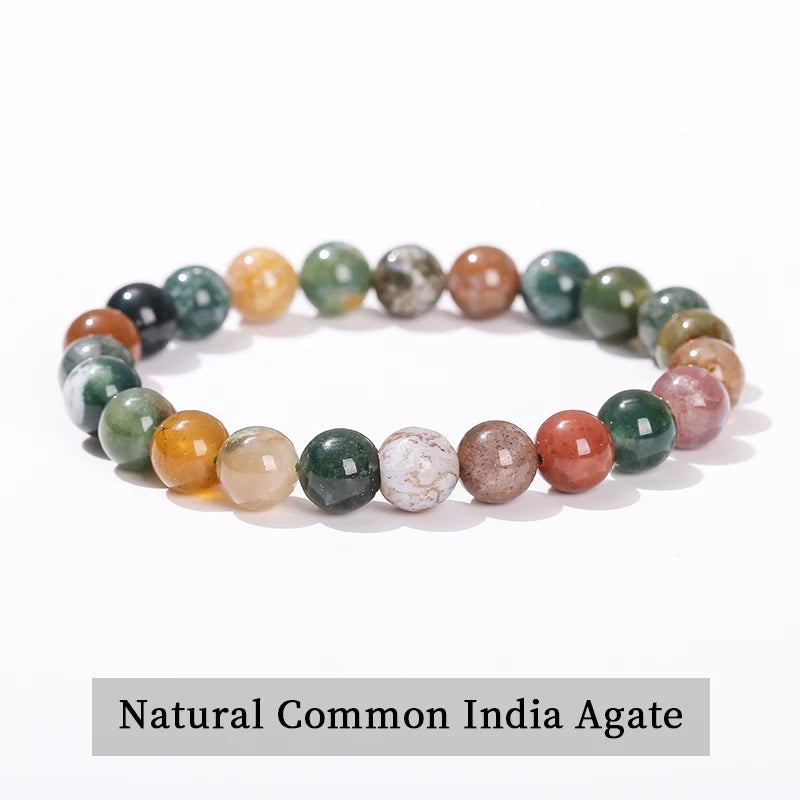 Pulsera de Cuentas de Piedra Natural – Pulsera de Gemas de Amatista, Ojo de Tigre, Cuarzo Cristal y Ágata para Mujeres y Hombres, Regalo de Joyería de Energía Reiki