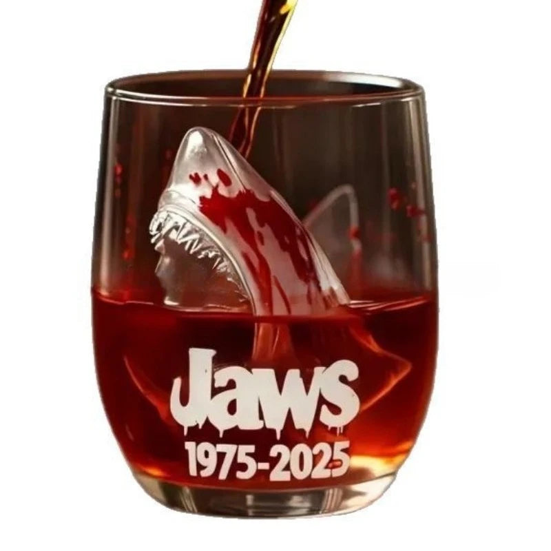 Great White Shark Glass Cup, Transparent Shark-Shaped Drinking Glass, Creative Water Cup, Unique Shot Glass for Home, Kitchen and Bar Use