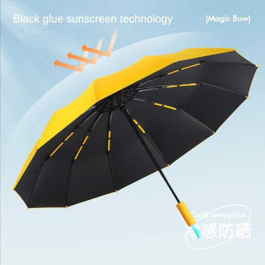Paraguas Automático Cortavientos de 72 Huesos – Paraguas Grande Plegable para Lluvia con Protección UV para Hombres y Mujeres, Paraguas Impermeable de Alta Resistencia para Exteriores