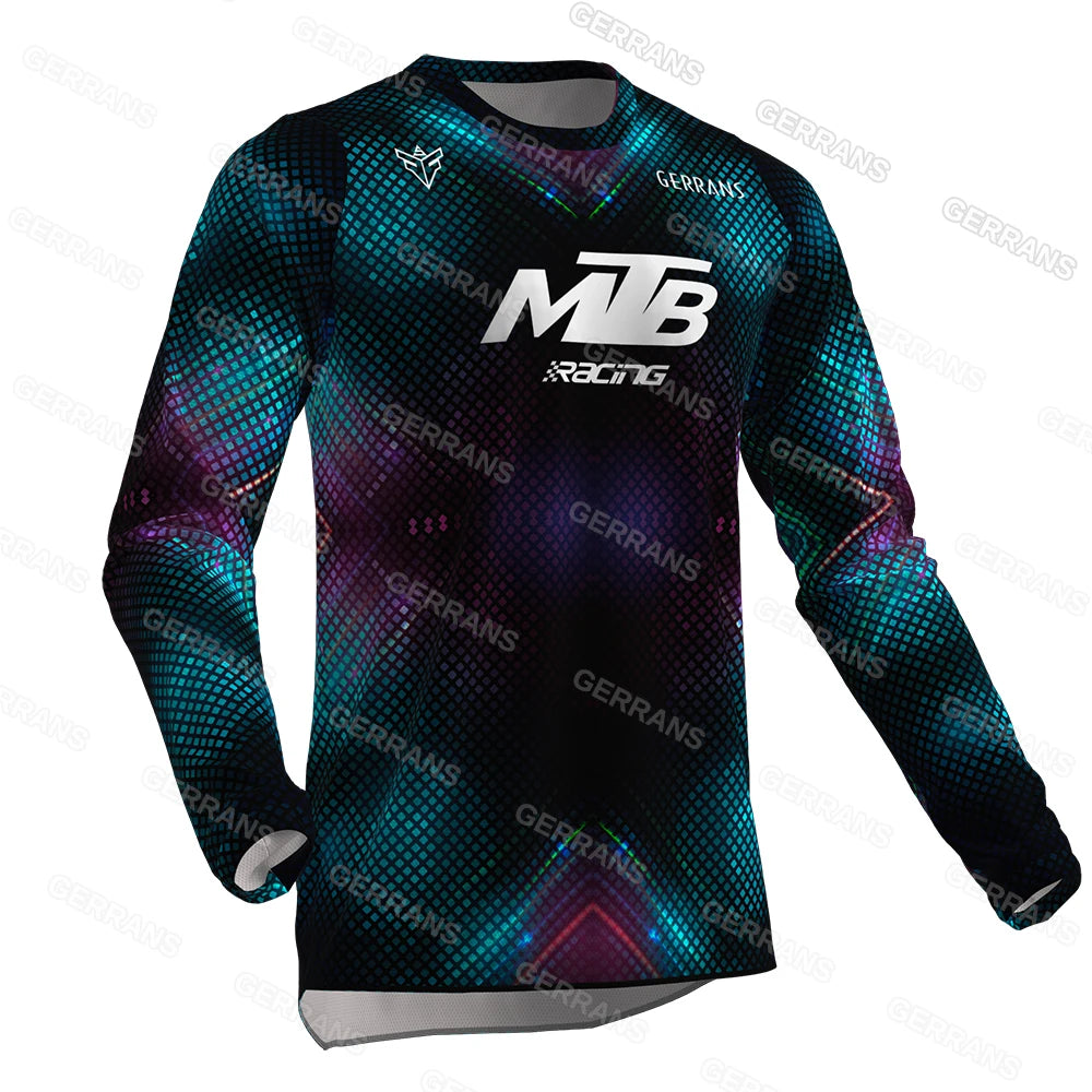 Men's Motocross Long Sleeve Jersey – Quick-Dry MTB Downhill Cycling Shirt for Enduro, Off-Road & Racing