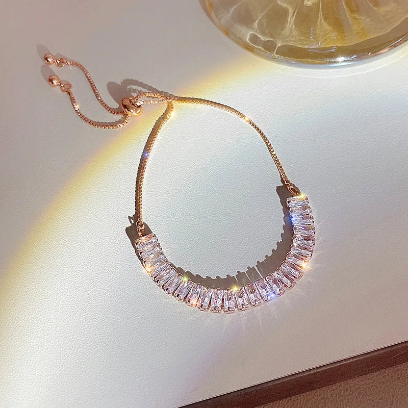 Women’s Fashion Four Leaf Grass Gold Color Adjustable Bracelet Korean Style Wedding Party Jewelry