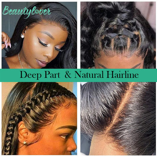 24/26 pulgadas de cabello humano brasileño liso para frontal de encaje – Cierre frontal de encaje transparente HD de 13x6 pre-arrancado | Extensión de cabello natural Remy