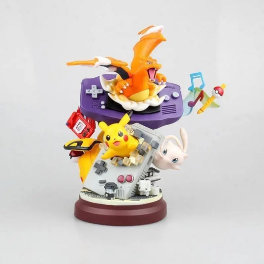 Figura de anime Pokémon de 20 cm – Estatua de PVC de Pikachu, Mew y Charizard para exhibición de mesa, decoración de sala de juegos y regalos para coleccionistas