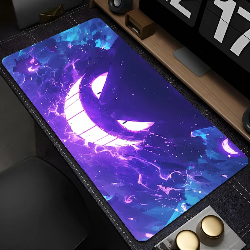 Alfombrilla de ratón gaming Gengar XXL – Pokémon Anime, alfombrilla de escritorio grande de 90x40cm para ordenador portátil, teclado y PC