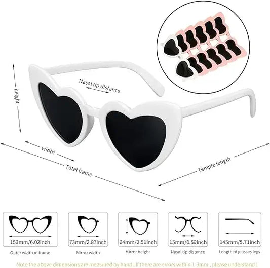 Gafas de sol de corazón para despedida de soltera – Gafas de decoración para despedida de soltera para novia y damas de honor | Recuerdos de fiesta de gallinas y regalos de novia