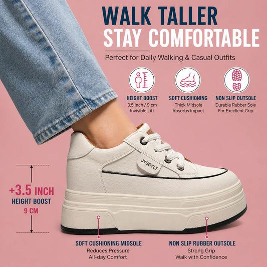 Zapatillas deportivas de mujer con cuña oculta, plataforma de 9 cm, calzado grueso cómodo e informal para caminar