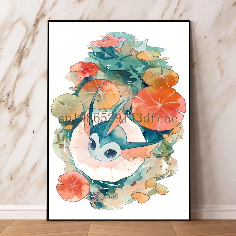 Pokémon Pikachu Canvas Wall Art – Cartoon Poster for Modern Home Living Room Decor