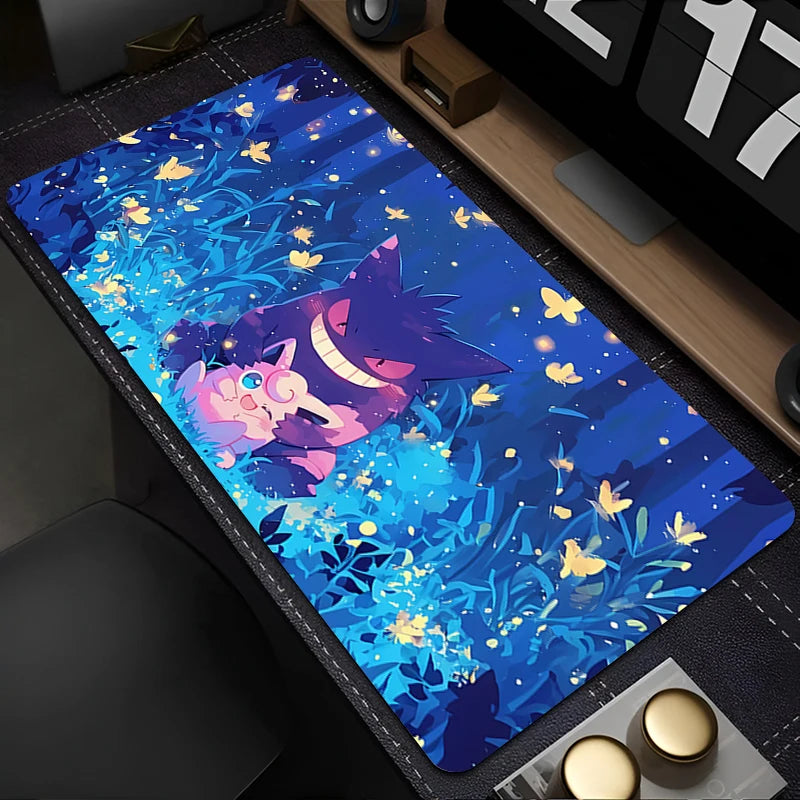 Alfombrilla de ratón gaming XXL Gengar Pokémon de 90x40cm – Alfombrilla de escritorio grande de anime para teclado, PC y portátil
