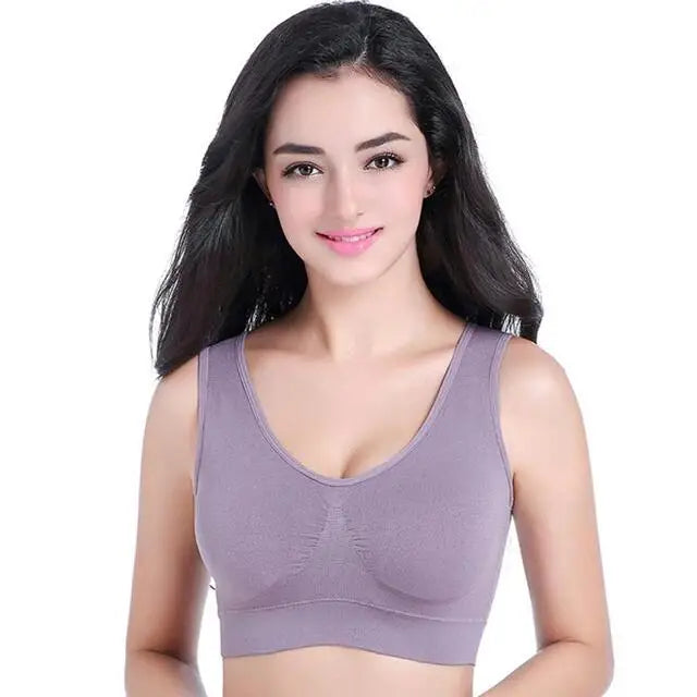 S-7XL Plus Size Wireless Sports Bra – Seamless Non-Wired Adjustable Comfort Bra for Yoga, Fitness & Everyday Wear