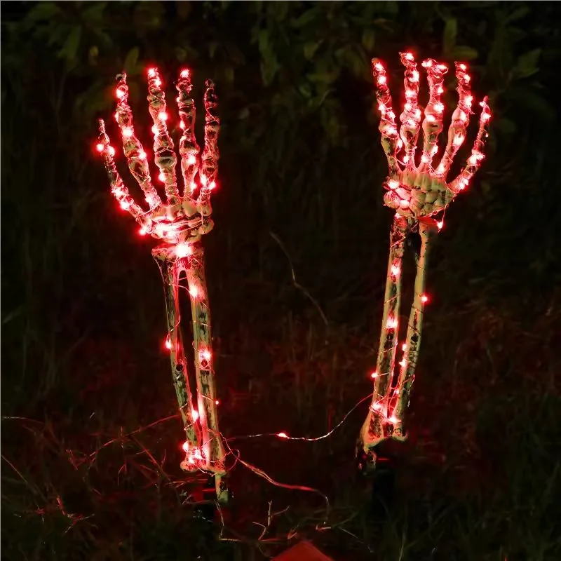 2PCS Halloween Solar Ghost Hand Garden Lights – Waterproof Outdoor LED Stake Lamps for Yard, Garden, Festival & Horror Atmosphere Decor