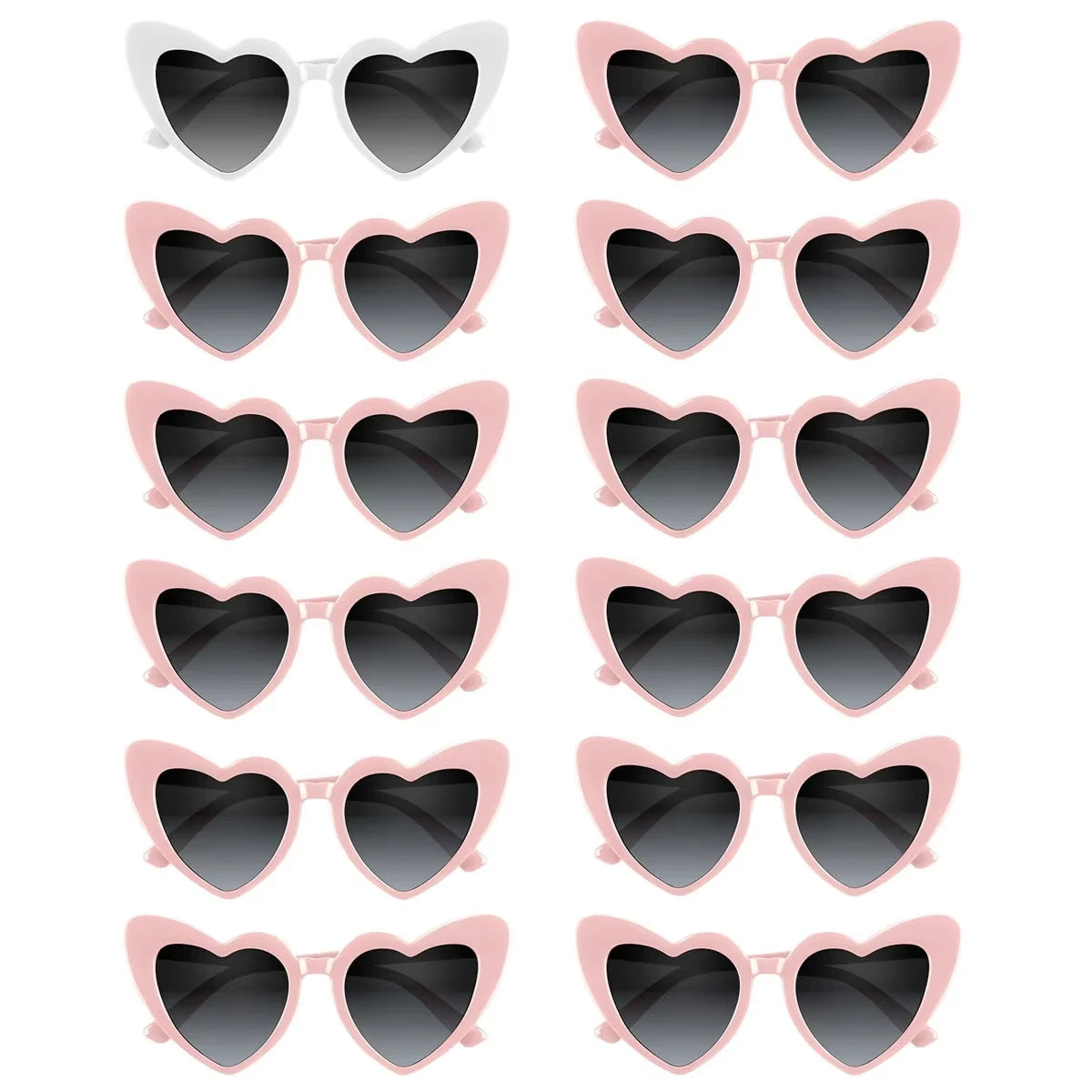 12–120PCS Personalized Heart Sunglasses with Pen – Wedding & Bachelorette Party Favors, Bridal Party Photo Props & Gifts