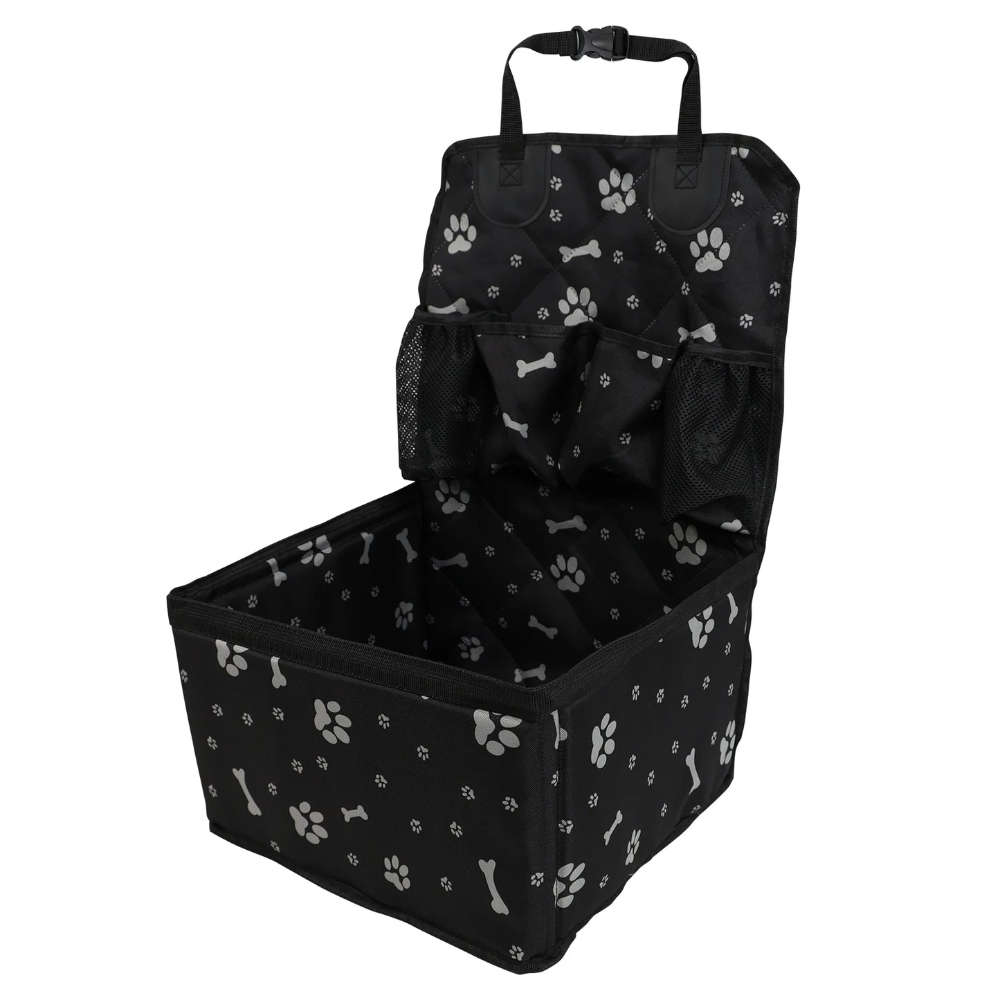 Asiento Elevador para Perros con Bolsillos de Almacenamiento, Funda de Asiento Antideslizante para Coche, Arnés de Seguridad para Perros Pequeños y Medianos