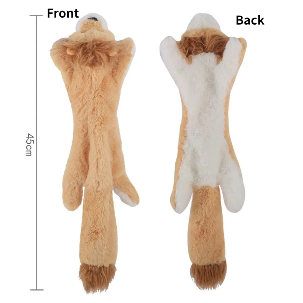 Funny Stuffingless Dog Toy – Durable Plush Squeaky Chew Toy with Crinkle Sound for Interactive Play & Boredom Relief