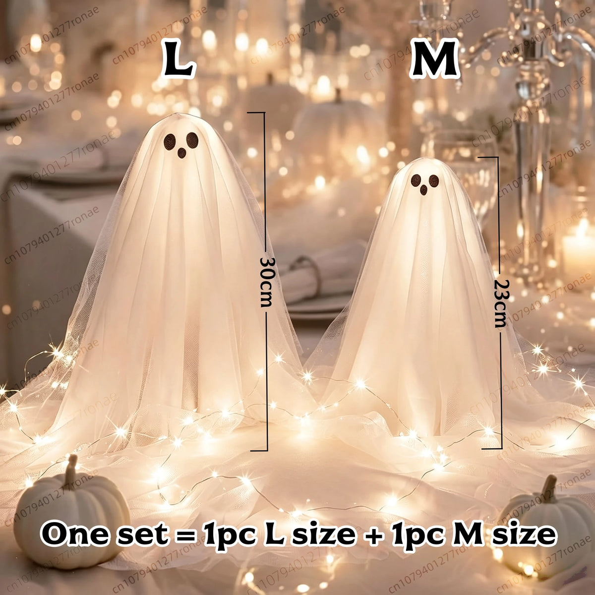 1/2/3 Sets Halloween Lighted Ghost DIY Decoration Kit, Warm White Spooky Table Lamp, Ghost Table Centerpiece, Indoor Halloween Party Decor and Festive Home Accessories