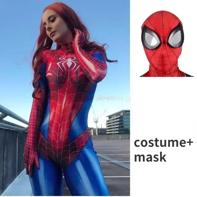 Spider Superhero Women Cosplay Costume – Black Cat 3D Print Bodysuit Jumpsuit