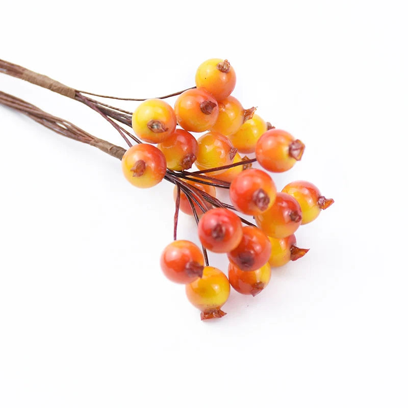 20/50PCS Artificial Pomegranate Flowers – DIY Floral Craft Decorations for Candy Boxes, Christmas Parties, Wedding Arches, Bouquets, Hairpins & Brooches