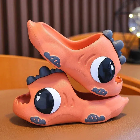 Chanclas de dinosaurios de dibujos animados para niños, zapatillas de playa antideslizantes para niños y niñas (2 a 12 años)