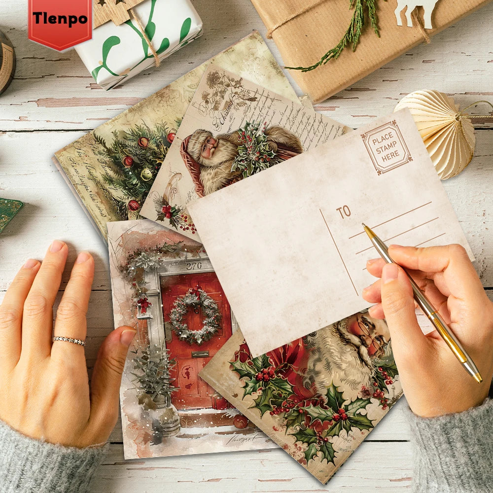 32PCS Vintage Christmas Postcards – Collectible Holiday Greeting Cards for Birthday, Anniversary, Gift Giving & Mailing