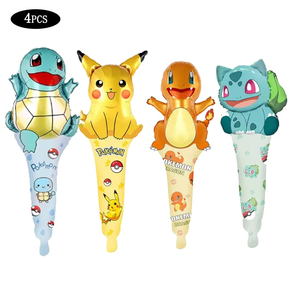Pokémon Standing Foil Balloon – Pikachu Cartoon Hand Stick Balloon for Boys & Girls Birthday Party Decorations & Baby Shower Supplies
