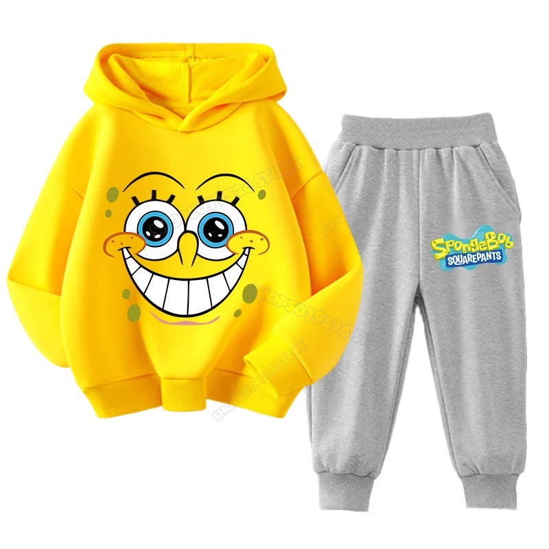 SpongeBob Kids Sportswear Set – Patrick Star Hoodie & Sweatpants Outfit for Boys and Girls