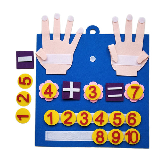 Juguete de matemáticas con números de fieltro Montessori – Juego de aprendizaje de conteo para niños pequeños, actividad sensorial de educación temprana, juguete de desarrollo de inteligencia para el aprendizaje preescolar
