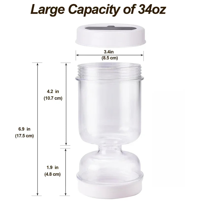 Pickle & Olive Storage Jar with Fork – Dual Dry & Wet Dispenser Hourglass Container, Cucumber & Pickle Keeper with Juice Separator for Kitchen