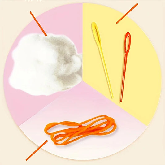 Kit de Costura y Bordado para Principiantes de 8 Piezas – Set de Manualidades de Animales DIY con Tela, Agujas e Hilos para Niños, Aprendizaje de Habilidades de Costura, Regalo de Arte Creativo