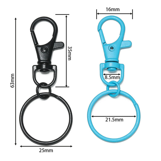Ganchos Multicolores de 5 a 10 Piezas con Cierre de Langosta para Llavero y Hebillas Ajustables – Accesorios para Bricolaje de Llaveros, Dijes de Bolsos, Muñecas y Joyería