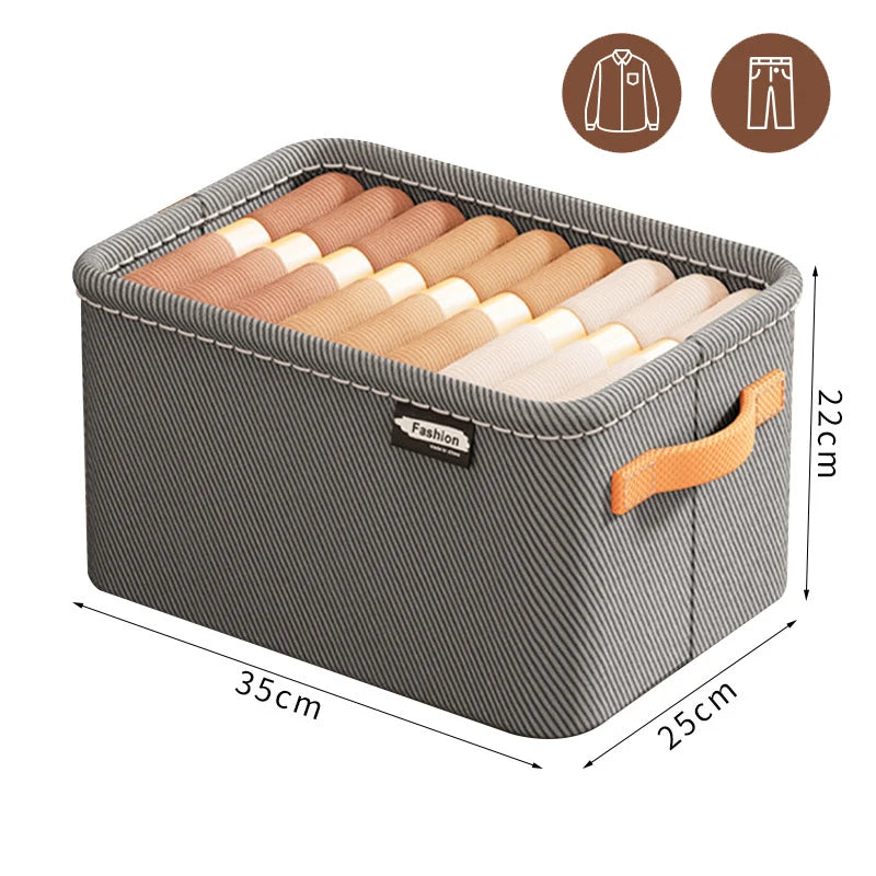 Thickened Clothes Storage Organizer – Foldable Wardrobe Storage Box for Pants, Sweaters, Jeans & Clothing, Drawer Organizer Cabinet Storage Container for Home Organization