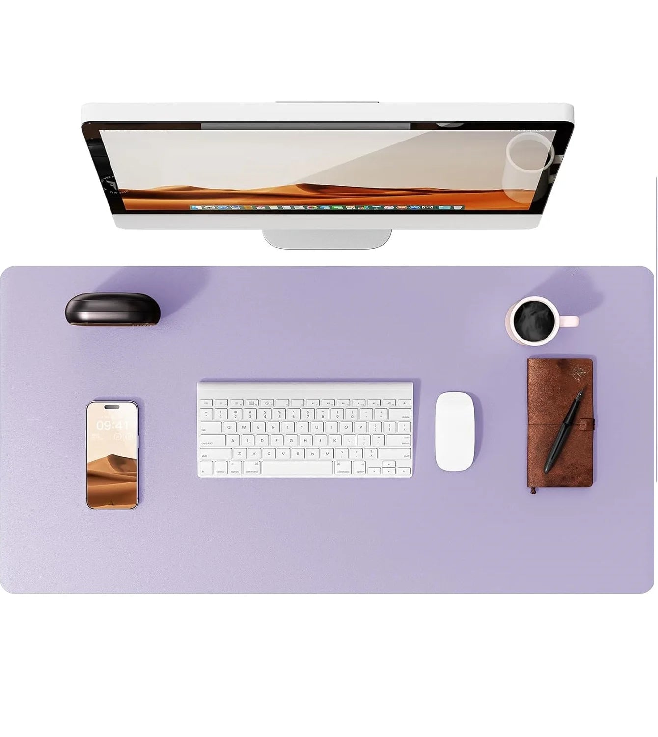 Alfombrilla de escritorio grande de cuero PU - Mouse Pad antideslizante y protector de escritorio para laptop, teclado, oficina y juegos