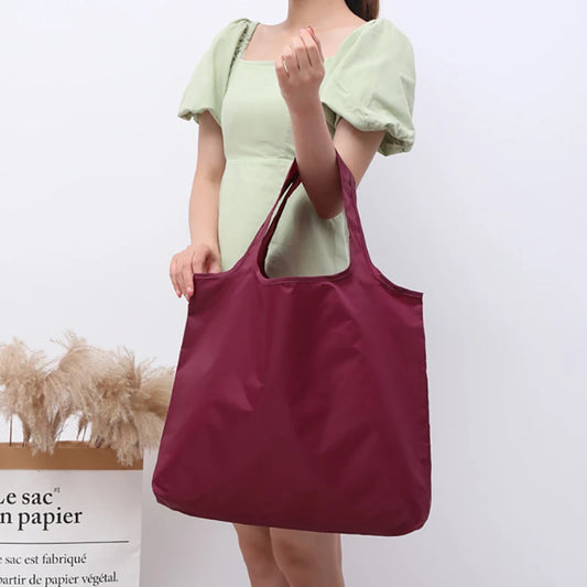 Bolsa de Compras Plegable Ecológica – Bolso de Hombro Reutilizable Portátil de Gran Capacidad para Compras de Supermercado, Viajes y Uso Diario