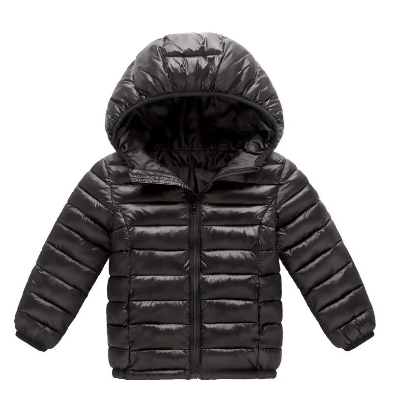 Kids’ Thick Plush-Lined Winter Jacket – Hooded Cotton-Padded Parka for Boys & Girls, Warm Lambswool-Style Outerwear for Ages 2–12