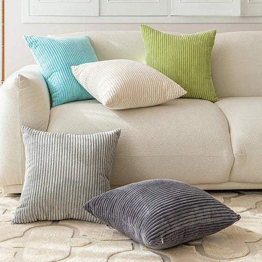 Funda de almohada de pana – Funda de cojín decorativa de franela suave y afelpada para sofá, sillón y sala de estar (varios tamaños)